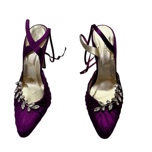 Sarah Flint Luisa Satin Pump‎ 100 Purple Size 40 - Picture 1 of 6
